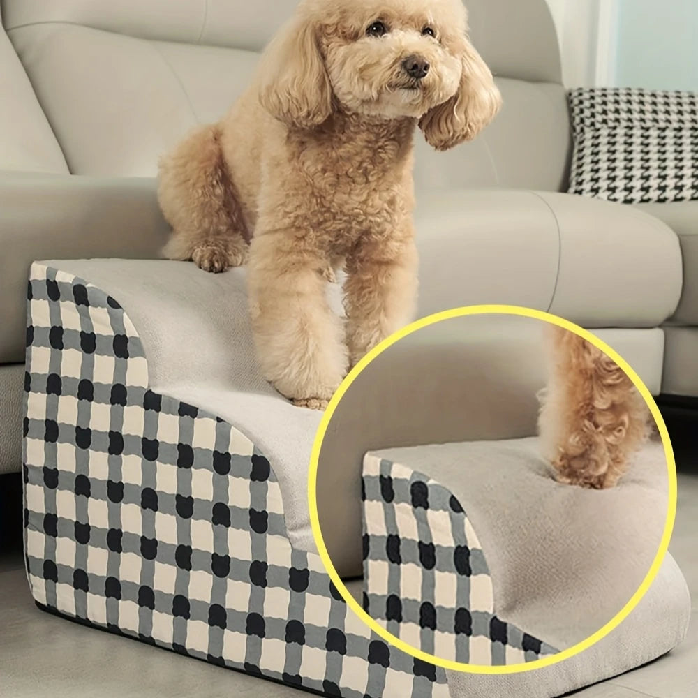 Pet 2/3 Steps High Density Foam Dog Secure Stairs Ramps Non-Slip Pet Steps